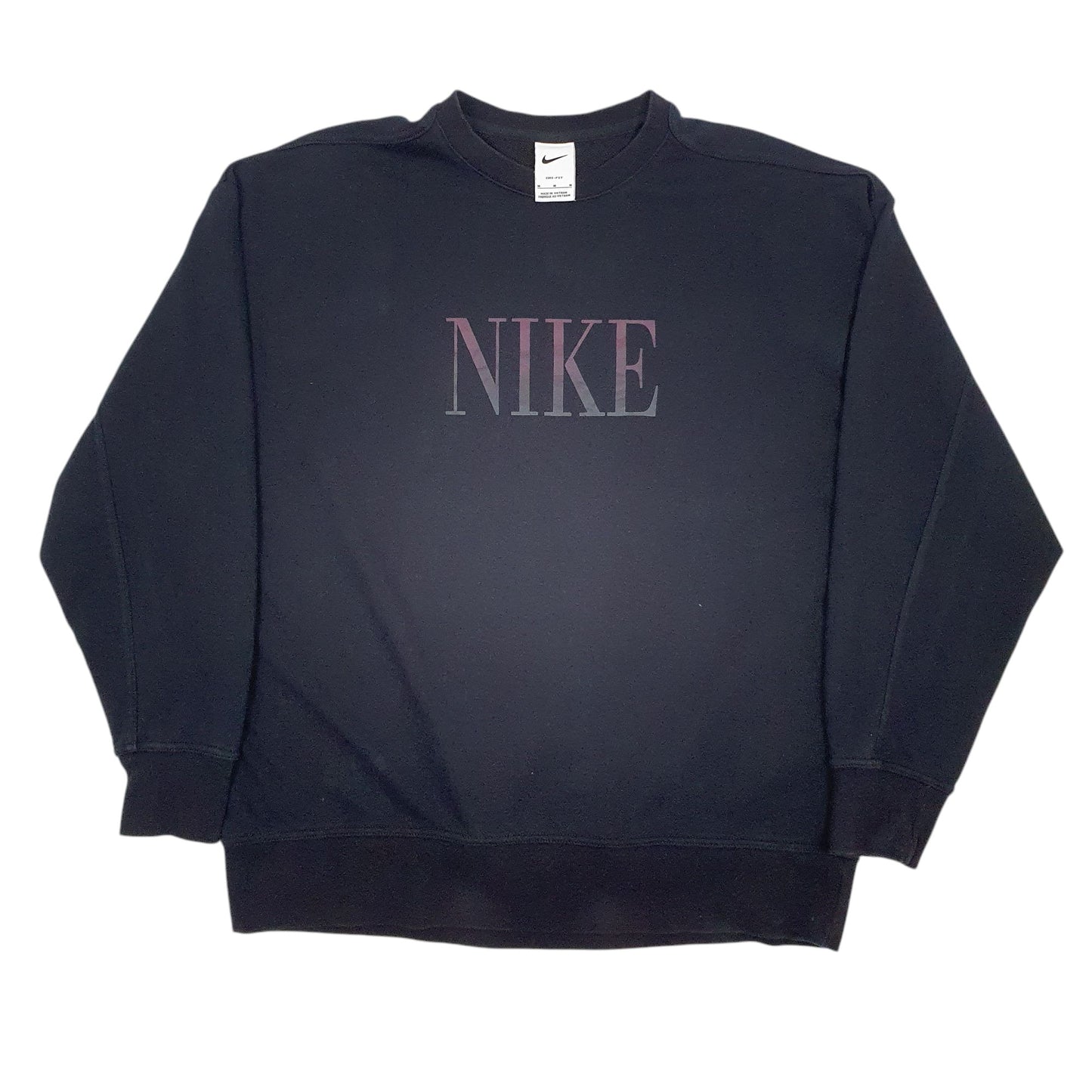 Womens Black Nike Spellout Dri-Fit Crewneck Jumper