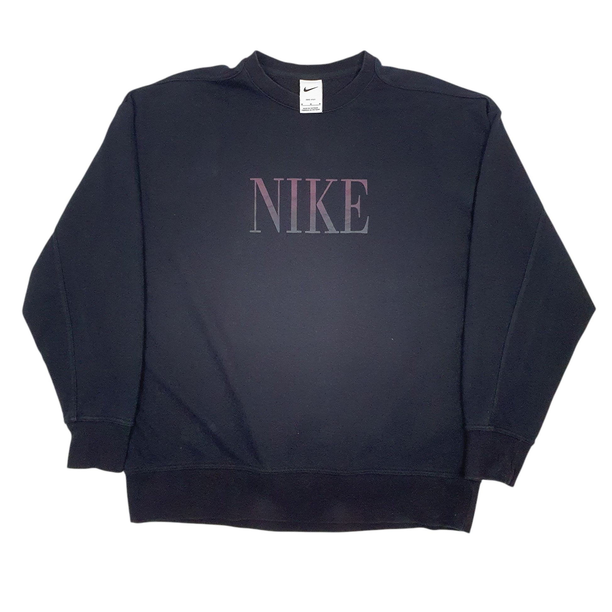Womens Black Nike Spellout Dri-Fit Crewneck Jumper