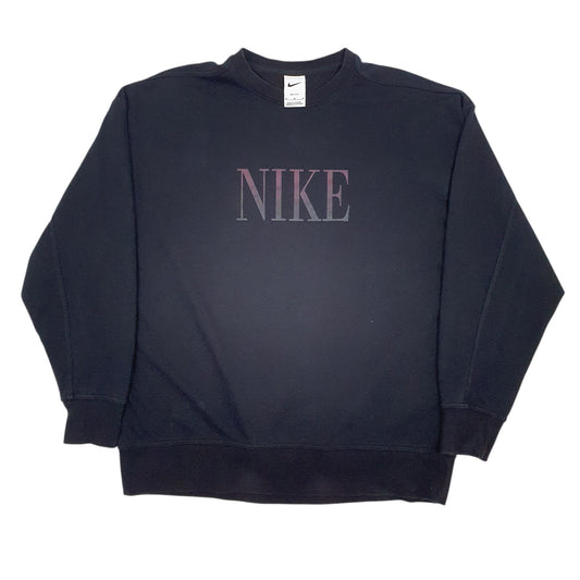 Womens Black Nike Spellout Dri-Fit Crewneck Jumper