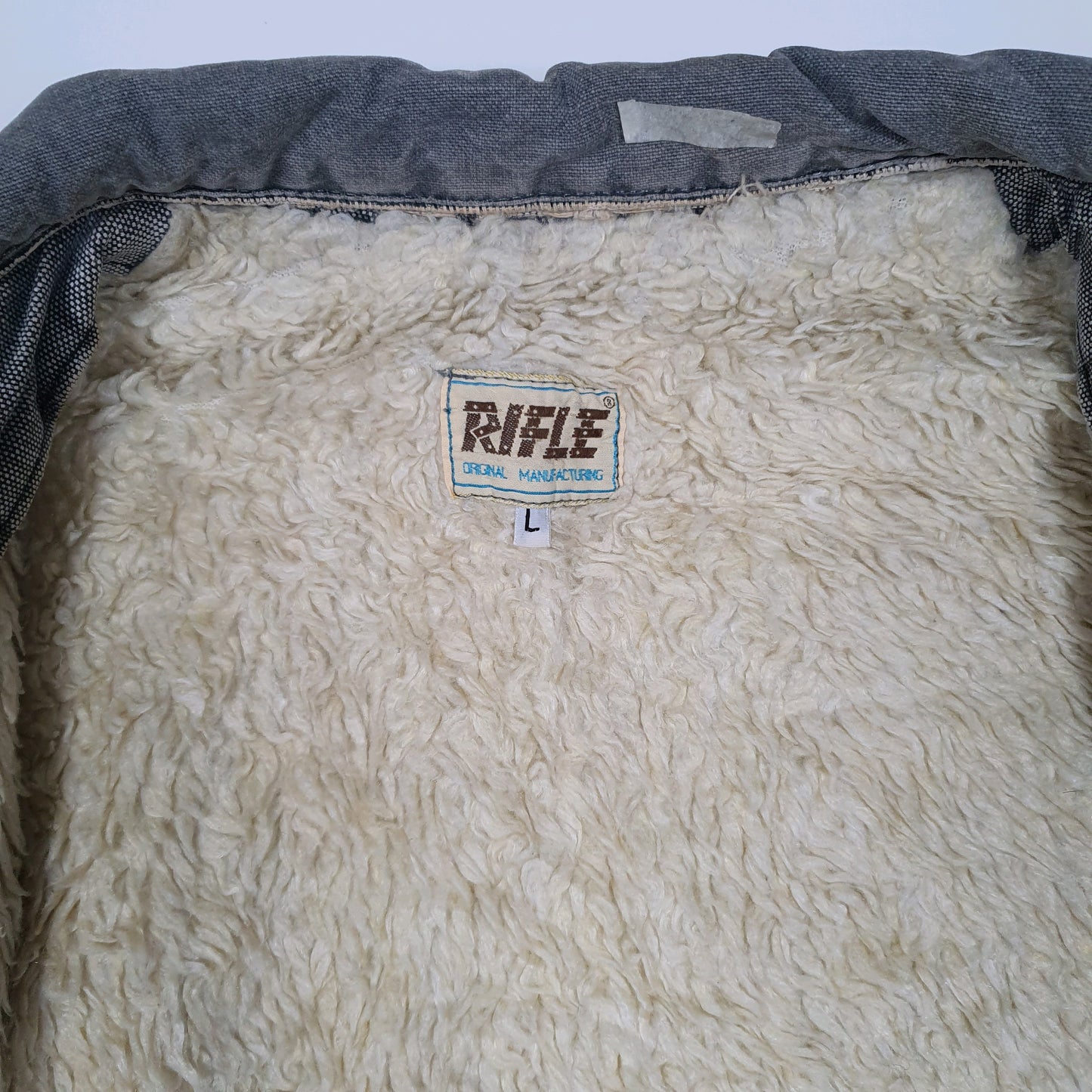 Mens Grey Rifle Vintage 1980s Sherpa Lined Bomber  Coat