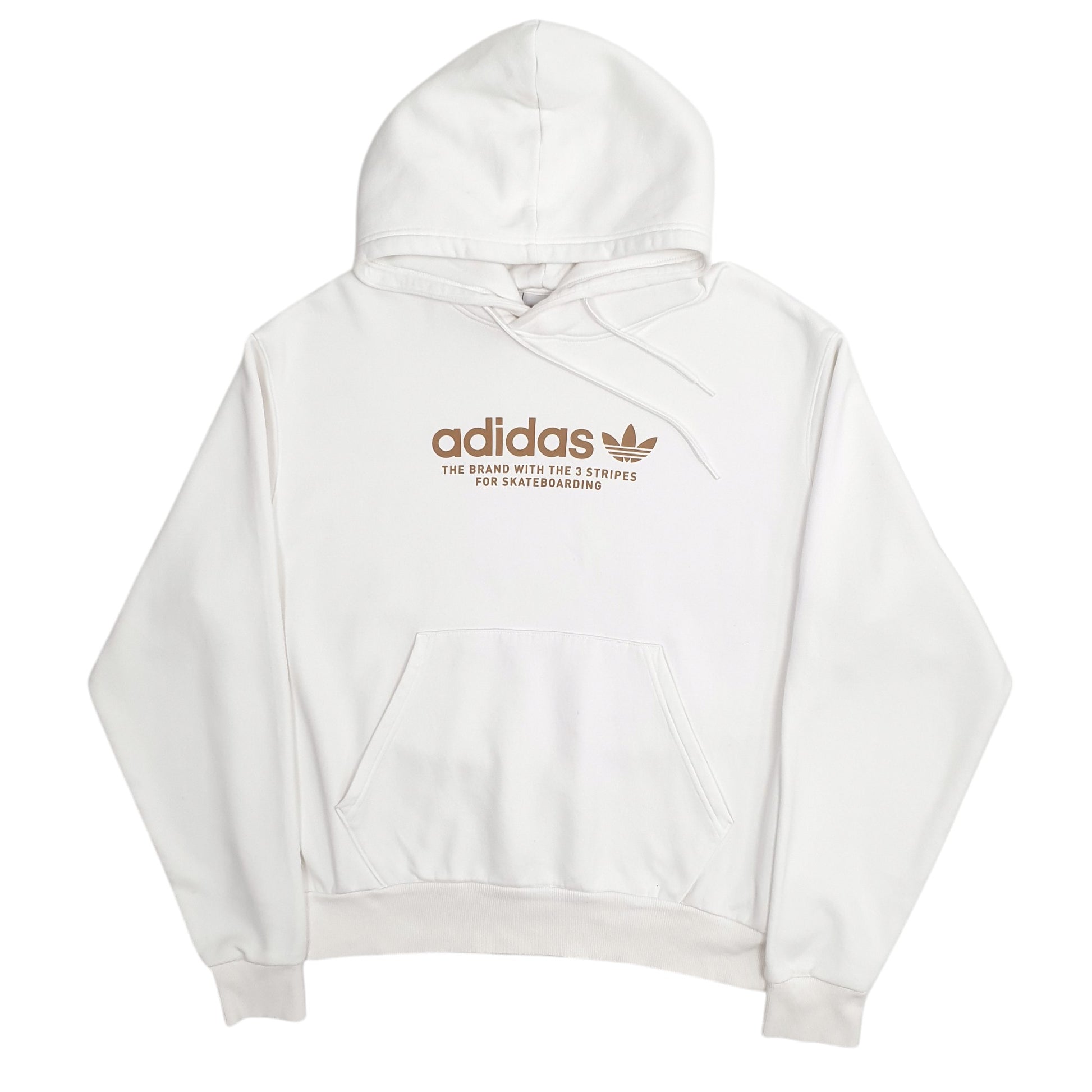 Mens White Adidas Skateboarding Hoodie Jumper