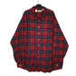 Mens Red L.L.Bean Vintage 90s Scotch Plaid Flannel Long Sleeve Shirt