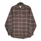 Mens Brown L.L.Bean Thick Chamois Plaid Long Sleeve Shirt