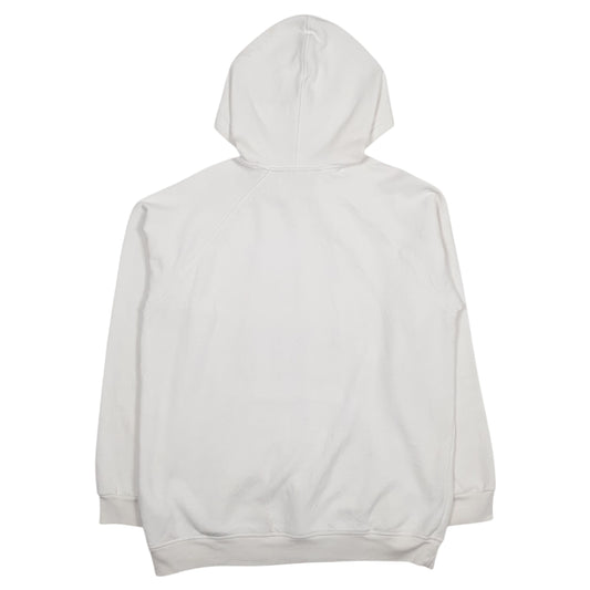 Mens White Adidas Spellout Hoodie Jumper