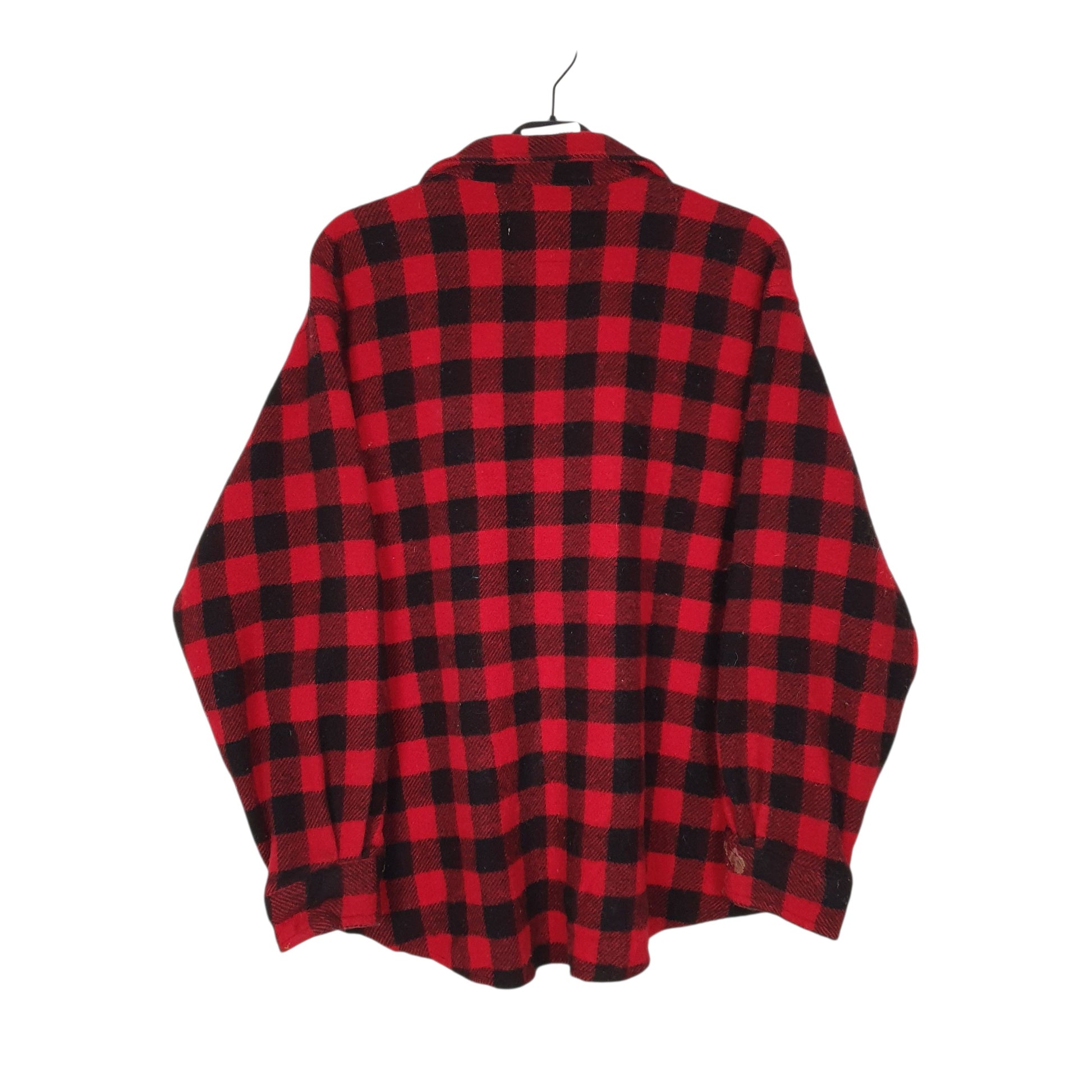 Mens Red Woolrich Thick Flannel Plaid Shacket Jacket  Shirt