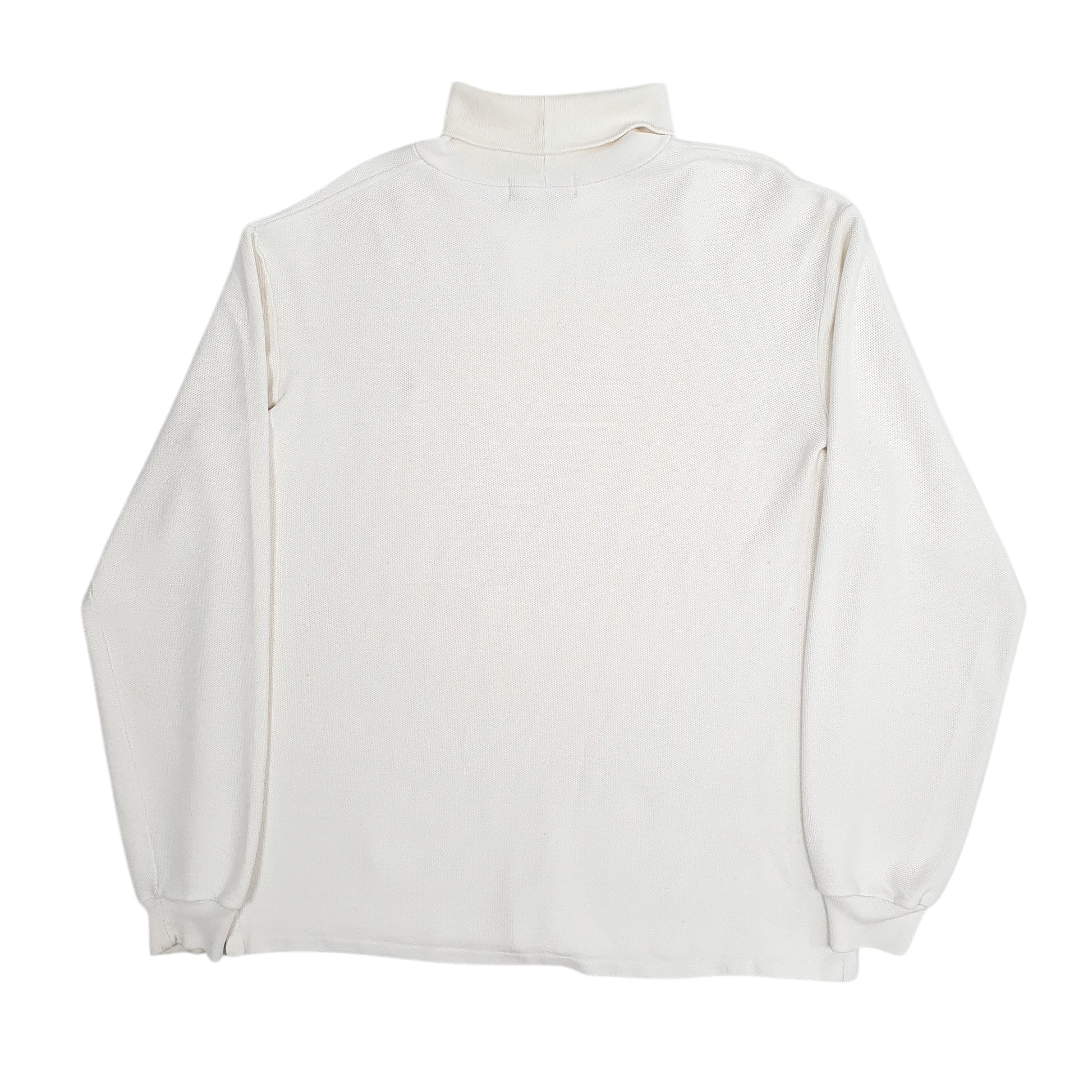 Mens Cream Polo Ralph Lauren Vintage 90s Made In USA Turtle Neck Jumper