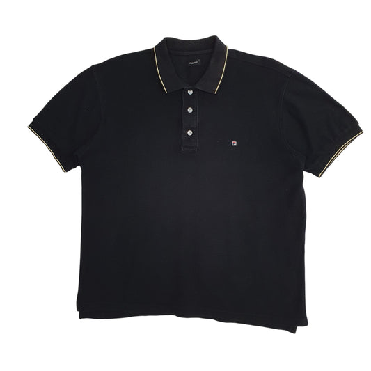 Mens Black Fila  Short Sleeve Polo Shirt