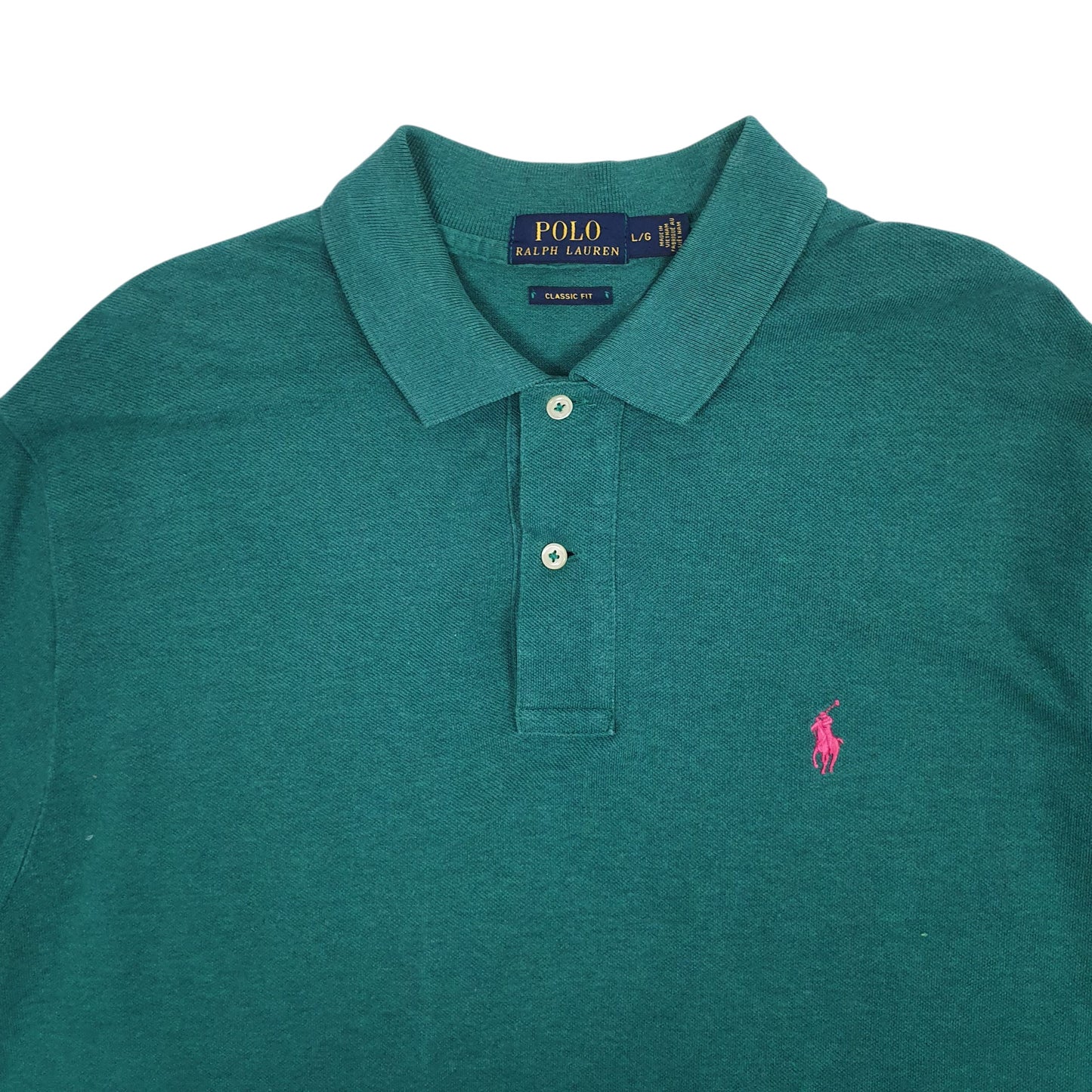Mens Green Polo Ralph Lauren Classic Fit  Polo Shirt