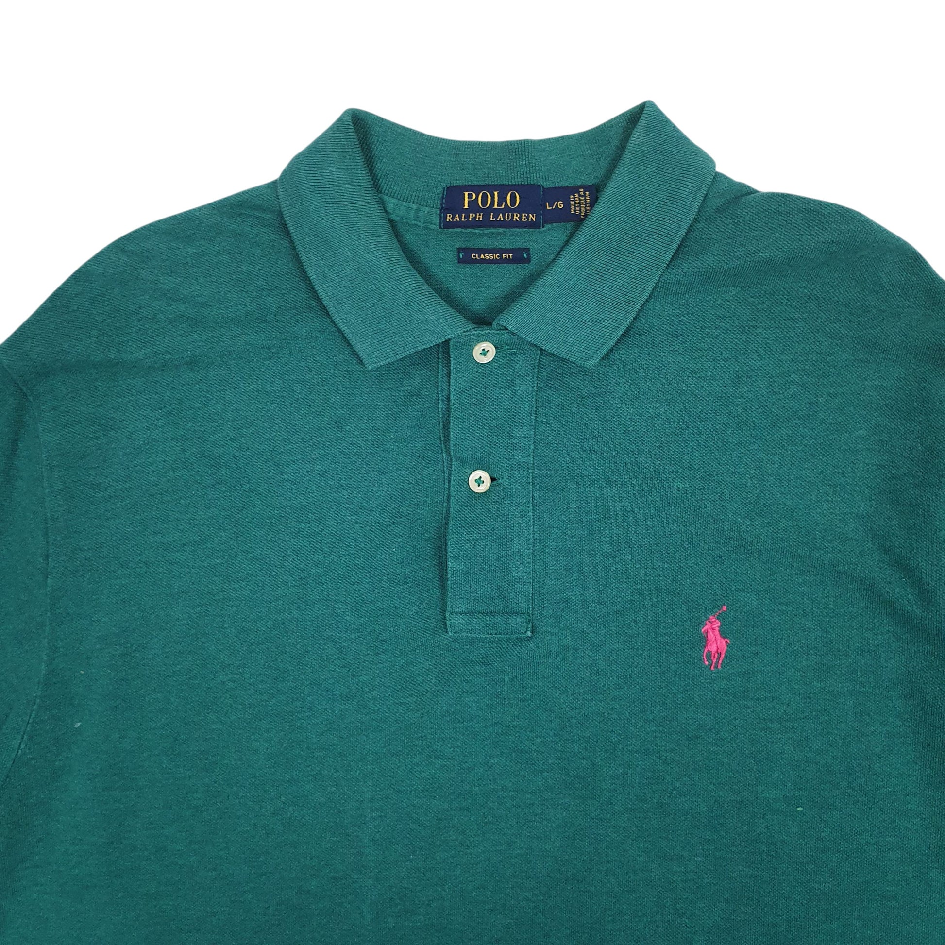 Mens Green Polo Ralph Lauren Classic Fit  Polo Shirt