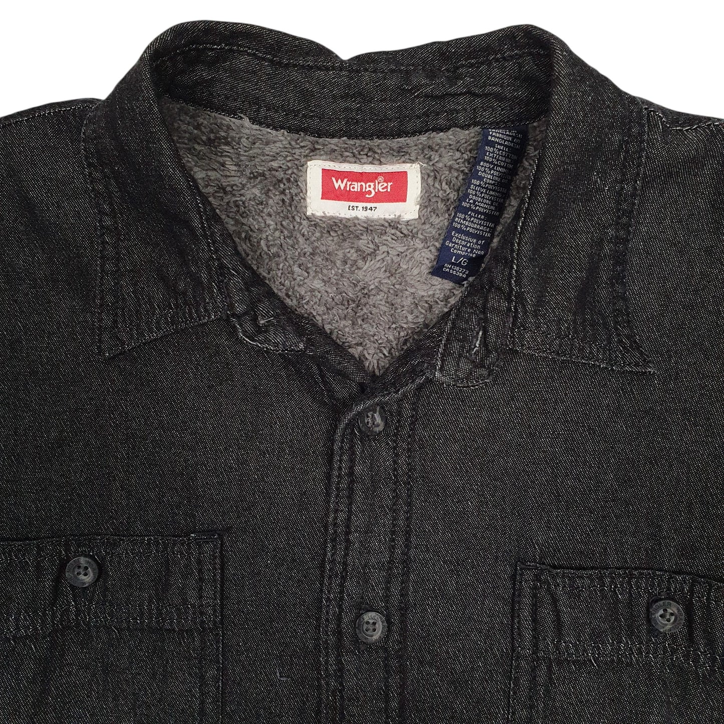 Mens Grey Wrangler Sherpa Lined  Coat