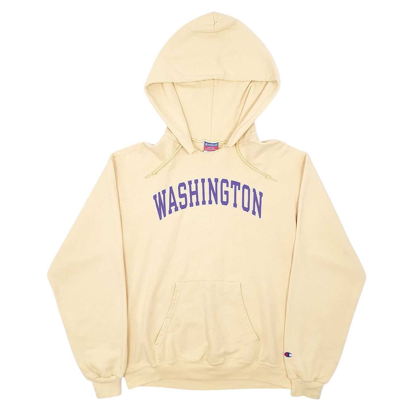 Mens Yellow Champion Washington Hoodie Jumper