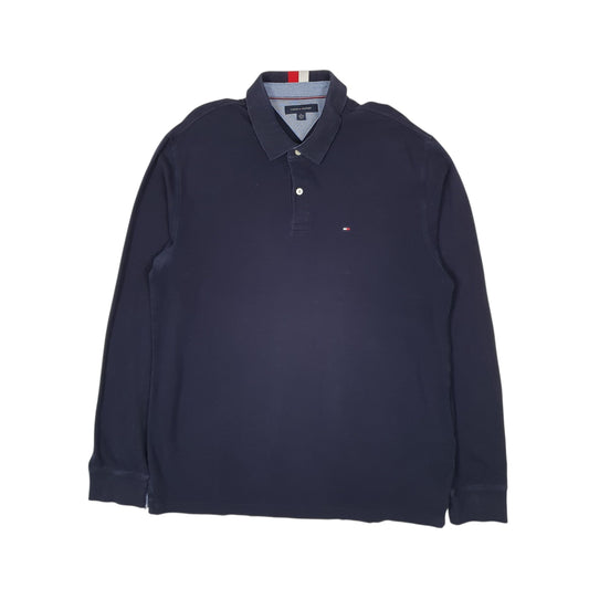 Mens Navy Tommy Hilfiger  Long Sleeve Polo Shirt