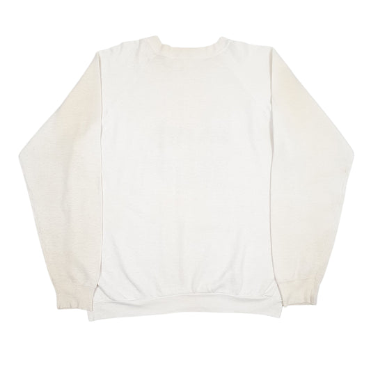 Mens White Unbranded Vintage 90s Crewneck Jumper