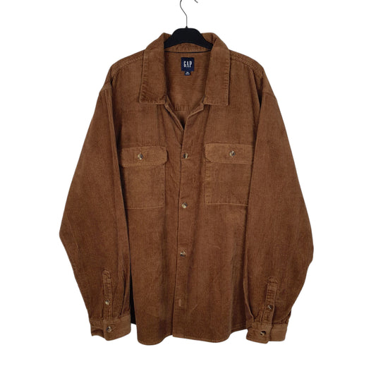 Mens Brown GAP Corduroy Long Sleeve Shirt