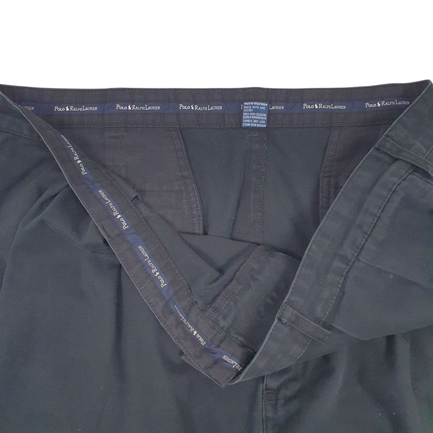 Mens Black Polo Ralph Lauren Andrew Pant Pleated 90s  Trousers