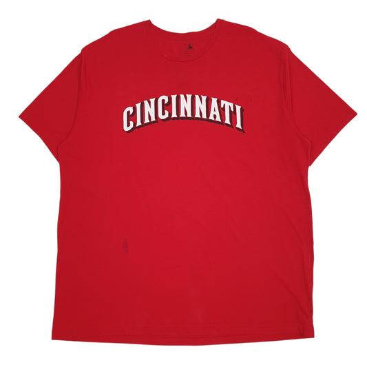 Mens Red MLB Cincinnati Short Sleeve T Shirt