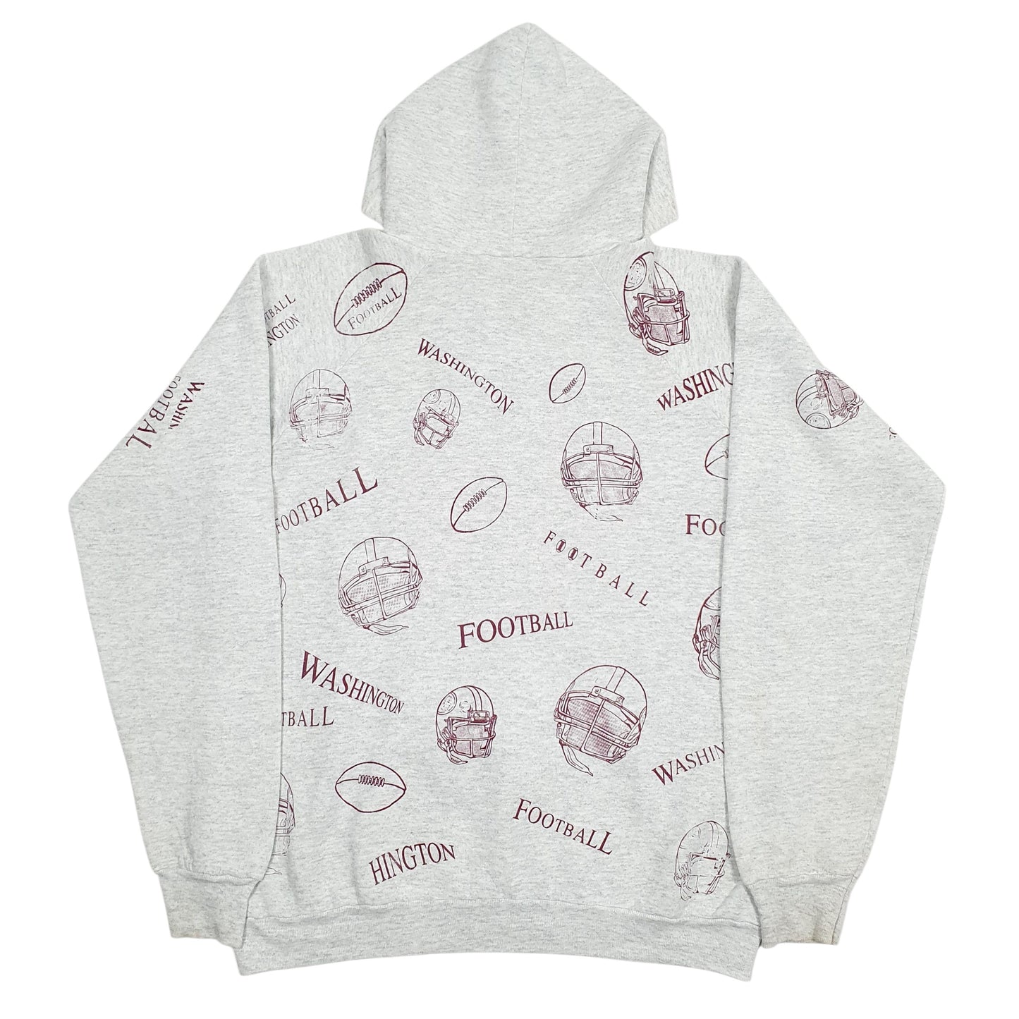 Mens Grey Fruit Of The Loom Vintage 90s Made In USA Hoodie Jumper