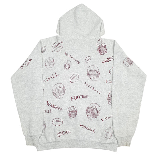 Mens Grey Fruit Of The Loom Vintage 90s Made In USA Hoodie Jumper