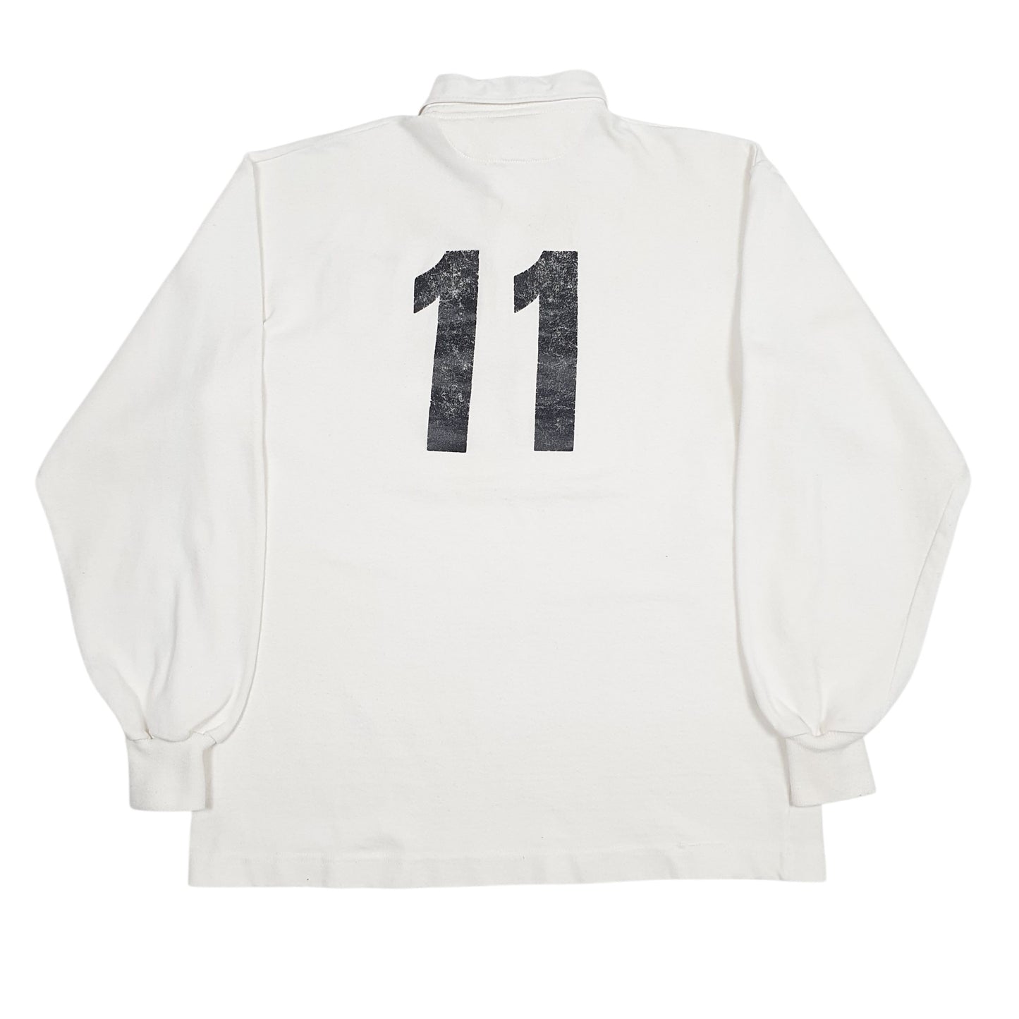 Mens White Barbarian Rugby Full Zip Polo Shirt