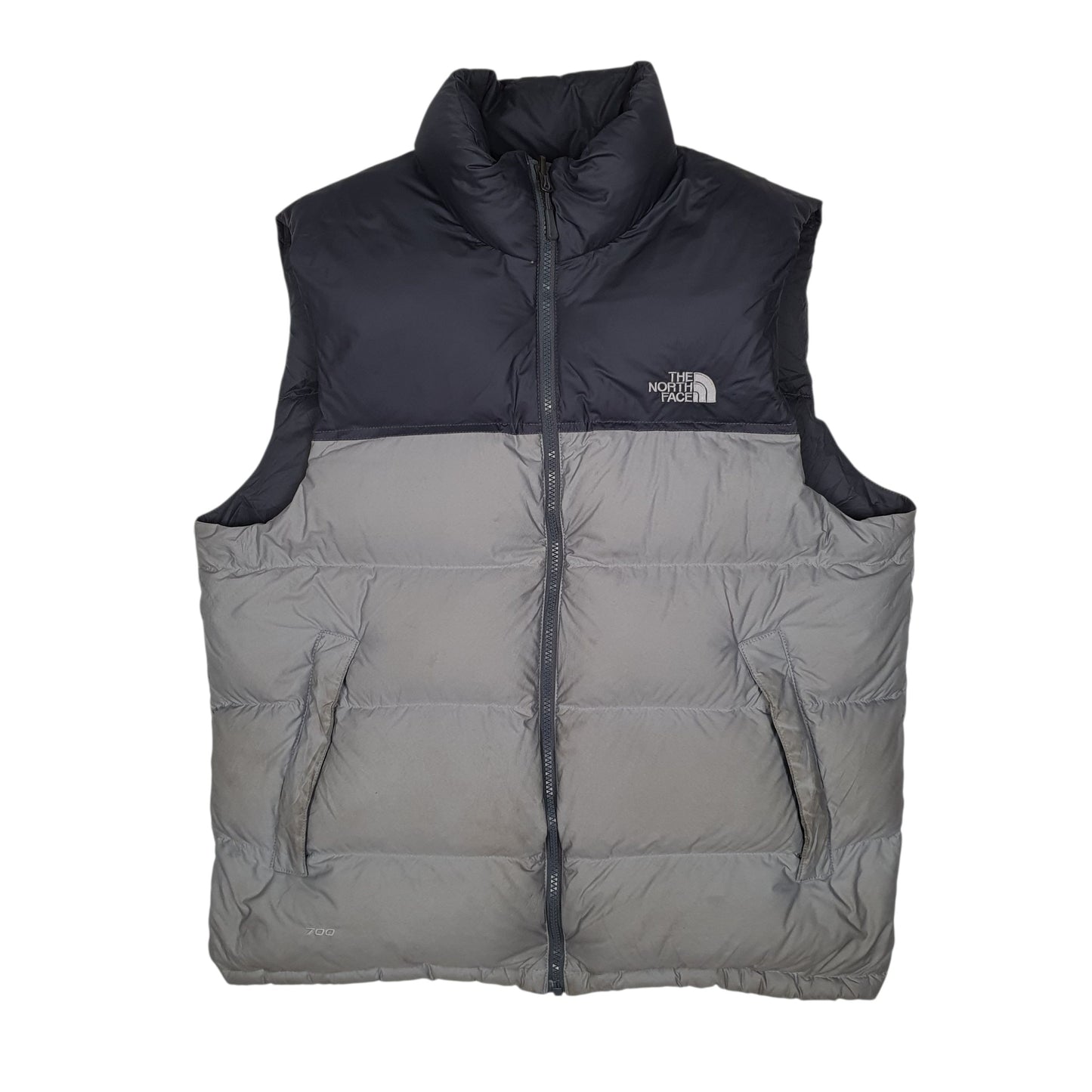 Mens Grey The North Face Nuptse Gilet Vest Hoodie Coat