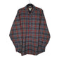 Mens Grey L.L.Bean Thick Flannel Plaid Long Sleeve Shirt
