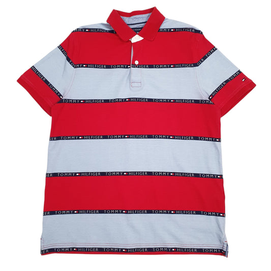 Mens Red Tommy Hilfiger  Short Sleeve Polo Shirt