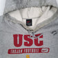 Mens Grey Nike Vintage 90s 00s USC Trojans Football Hoodie Jumper