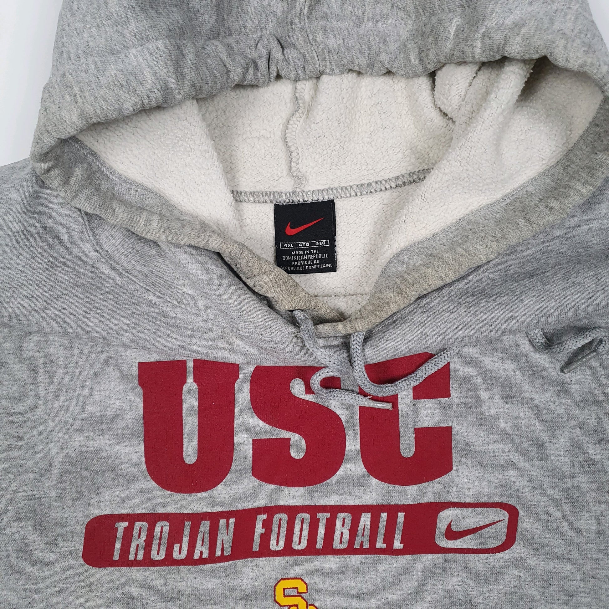 Mens Grey Nike Vintage 90s 00s USC Trojans Football Hoodie Jumper