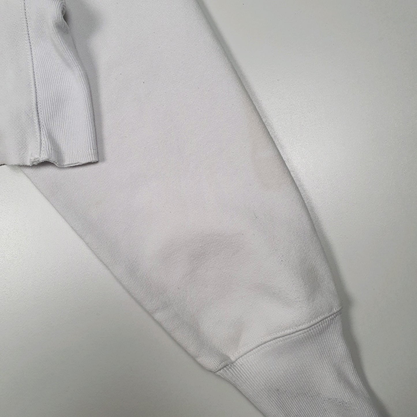 Womens White Champion Reverse Weave Crop Top Crewneck Jumper