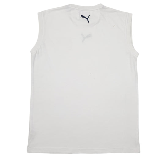 Mens White Puma Vest Israel Tennis  T Shirt