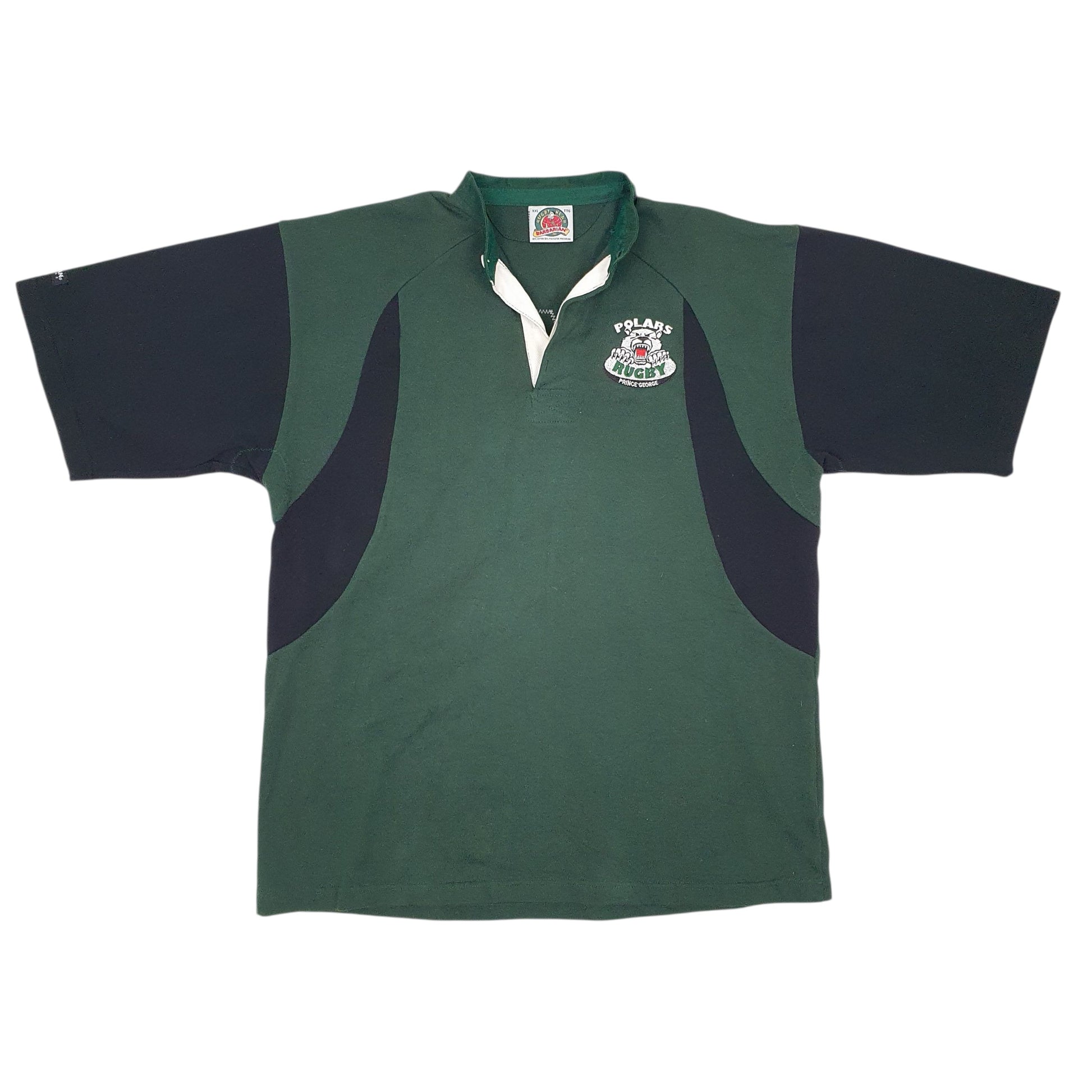 Mens Green Barbarian Rugby Short Sleeve Polo Shirt