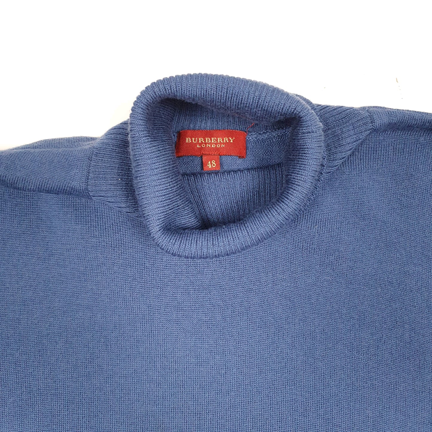 Mens Blue Burberry  Turtle Neck Jumper