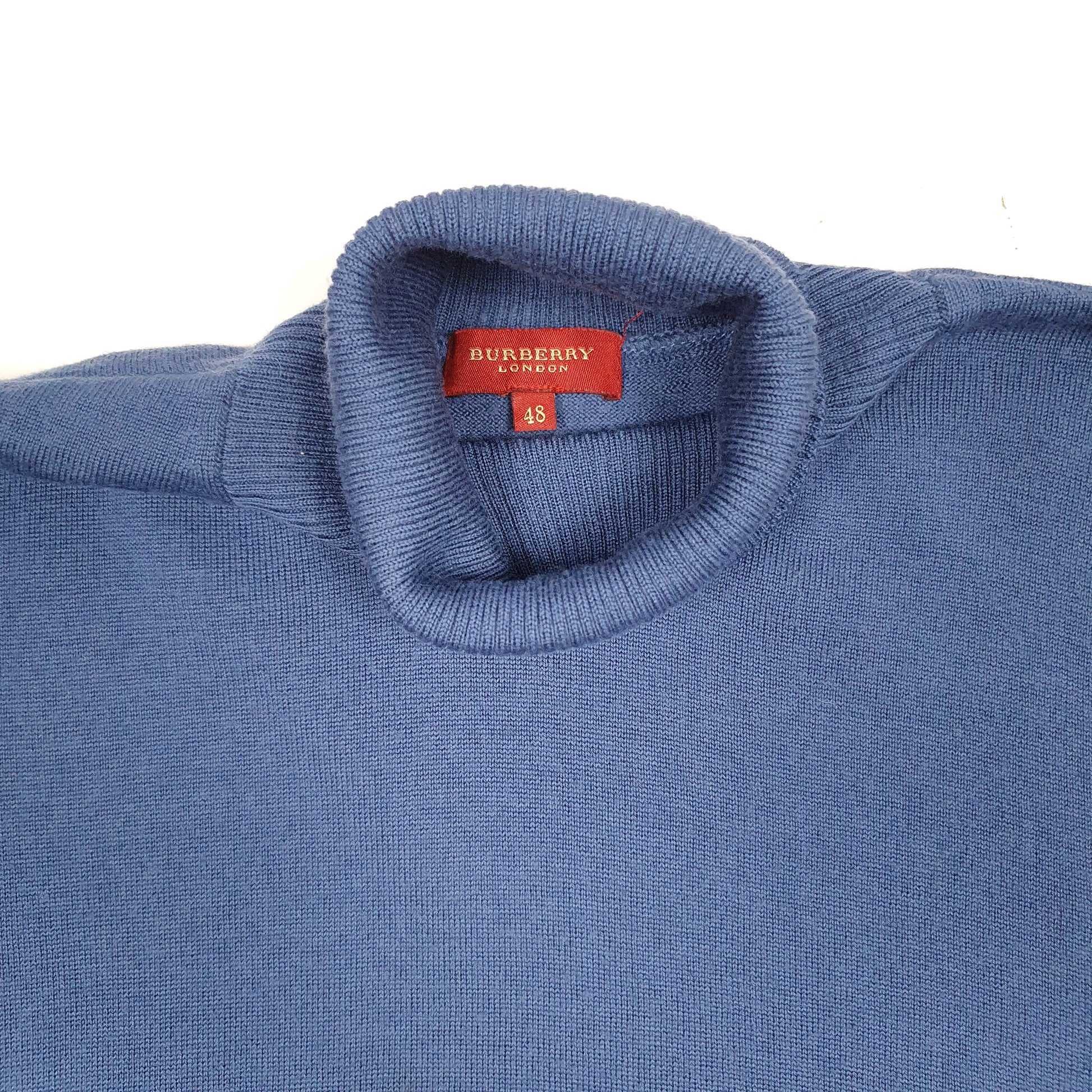 Mens Blue Burberry  Turtle Neck Jumper