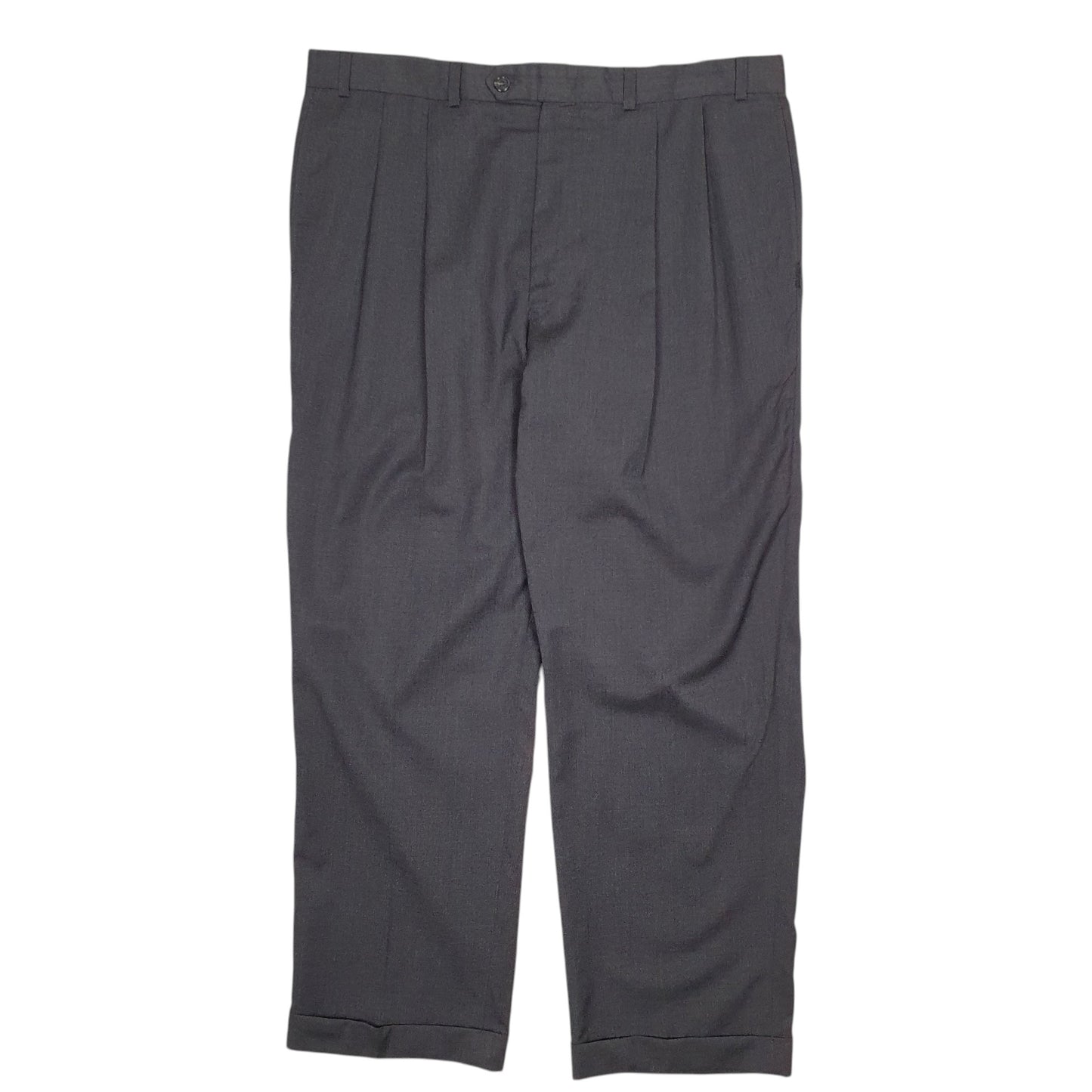 Mens Grey Ralph Lauren Pleated Formal Trousers