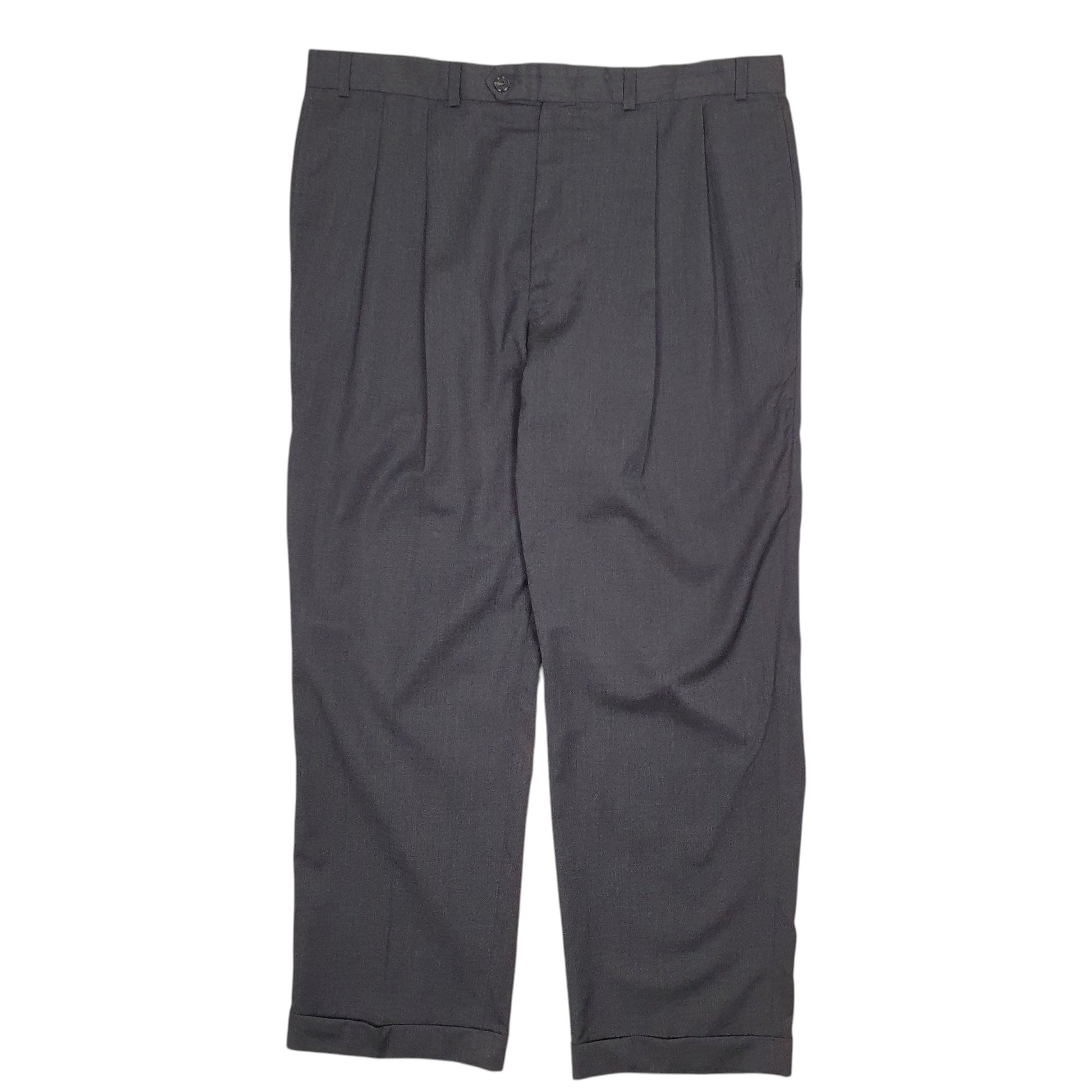 Mens Grey Ralph Lauren Pleated Formal Trousers