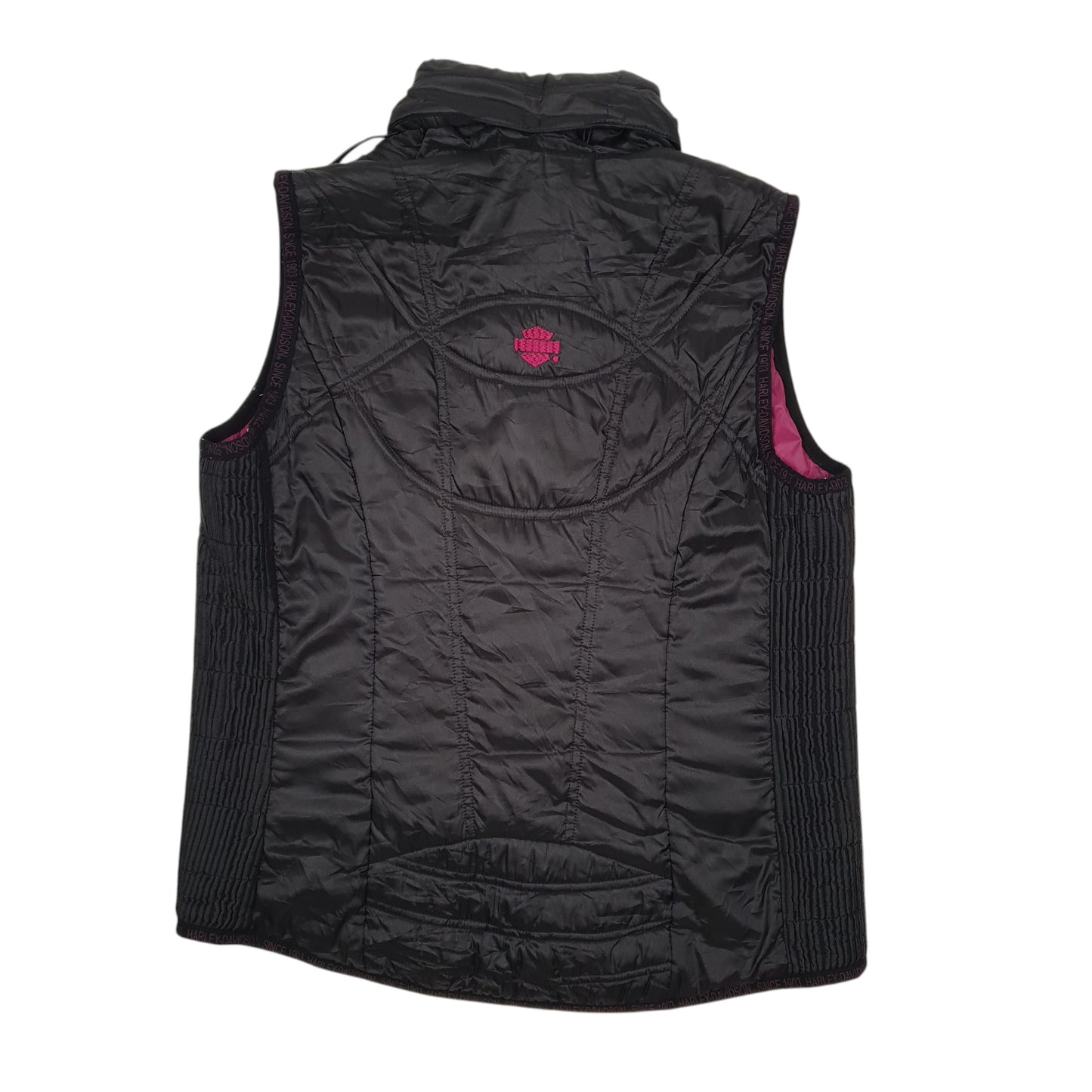 Womens Black Harley Davidson Padded Full Zip Coat