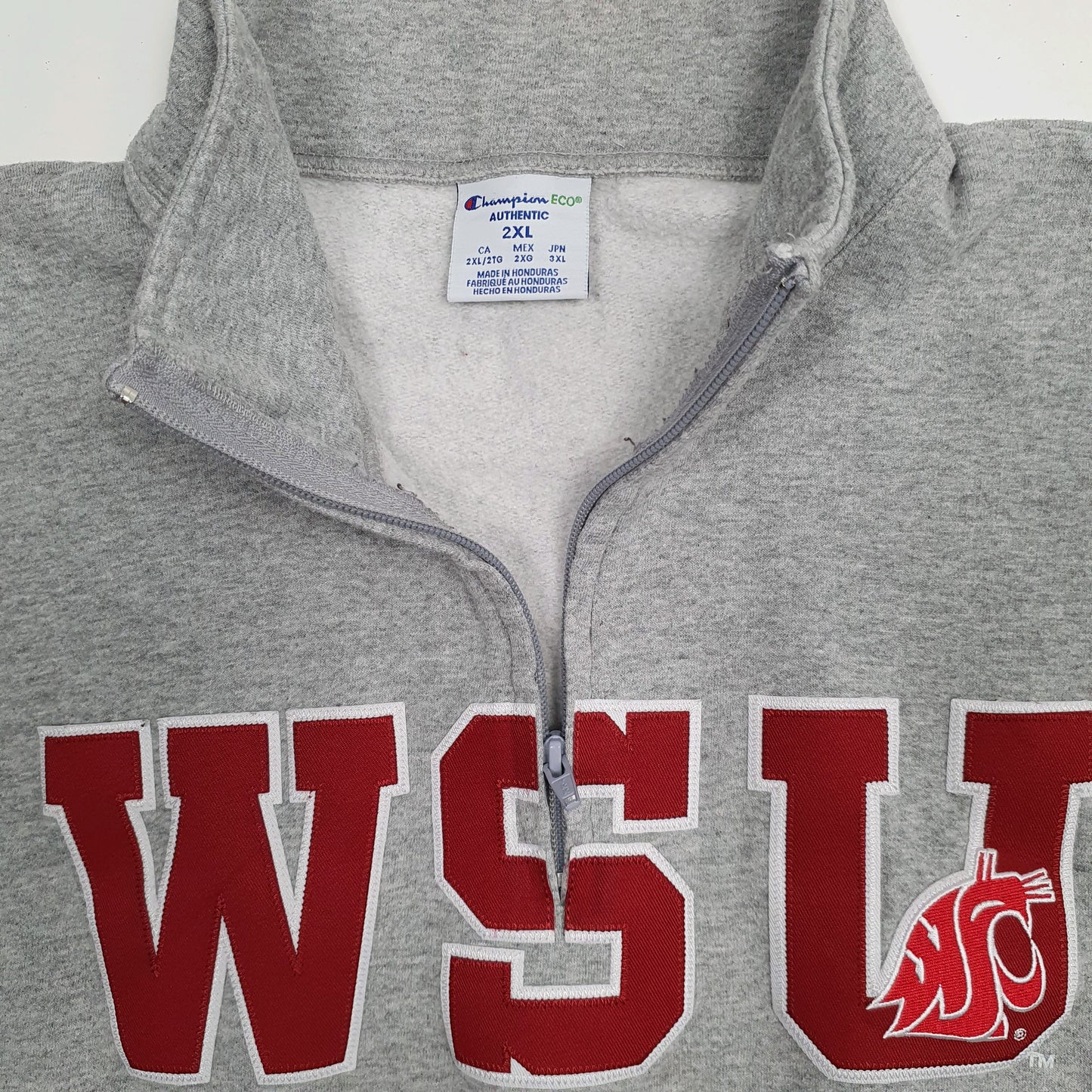 Mens Grey Champion WSU Quarter Zip Jumper