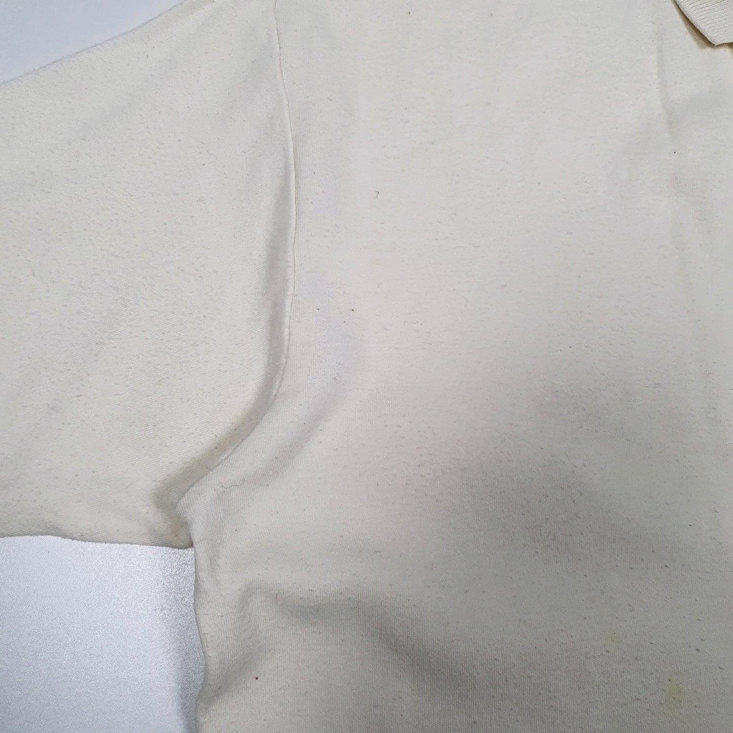 Mens Cream Polo Ralph Lauren Vintage 90s Hoodie Polo Shirt