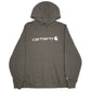Mens Green Carhartt Spellout Hoodie Jumper