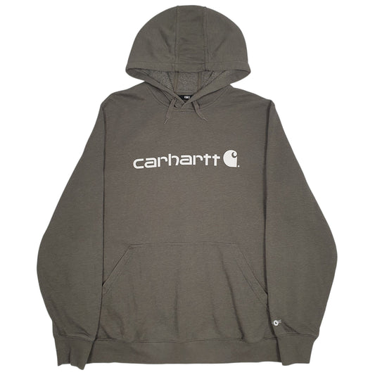 Mens Green Carhartt Spellout Hoodie Jumper