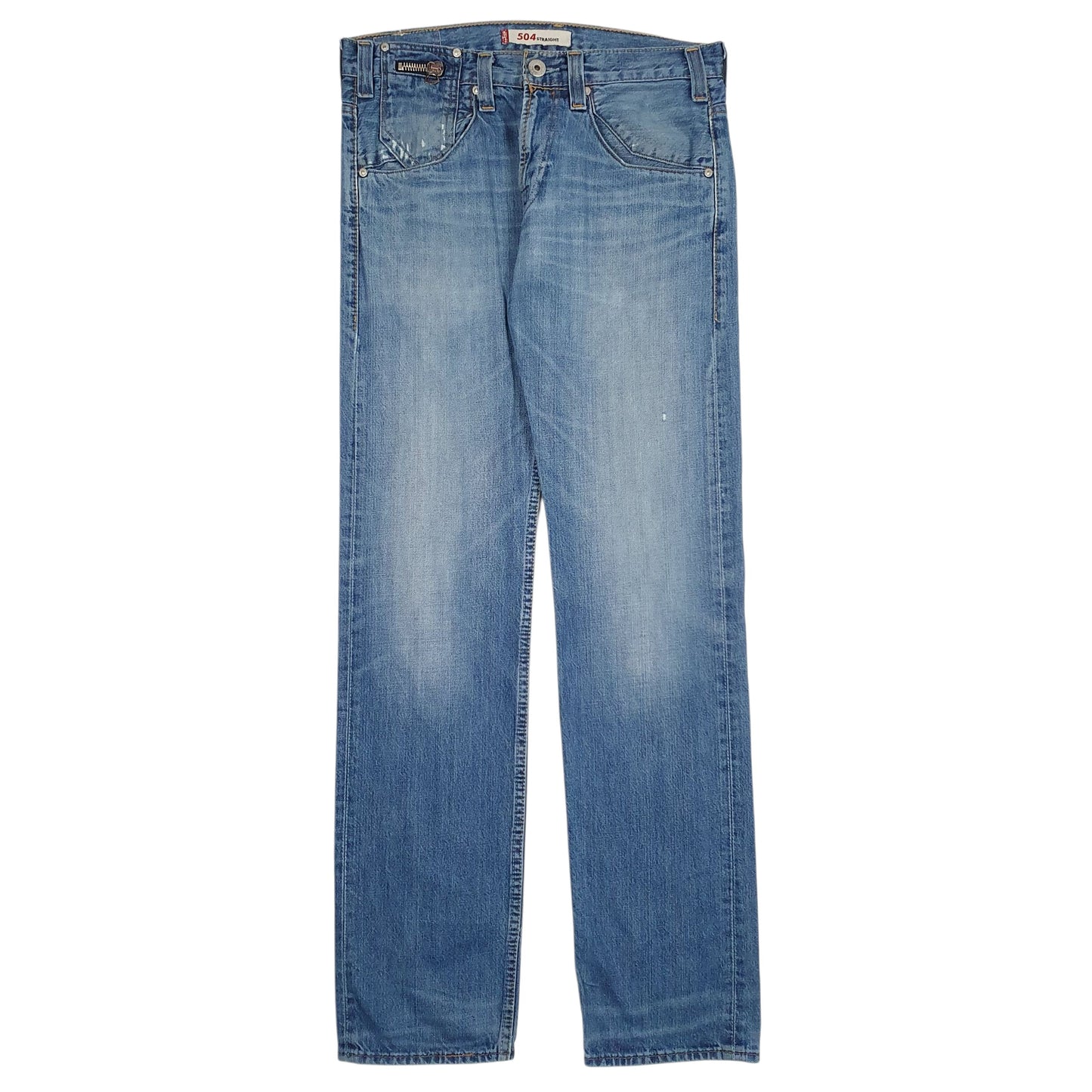 Mens Blue Levis Distressed 504 JeansW32 L34