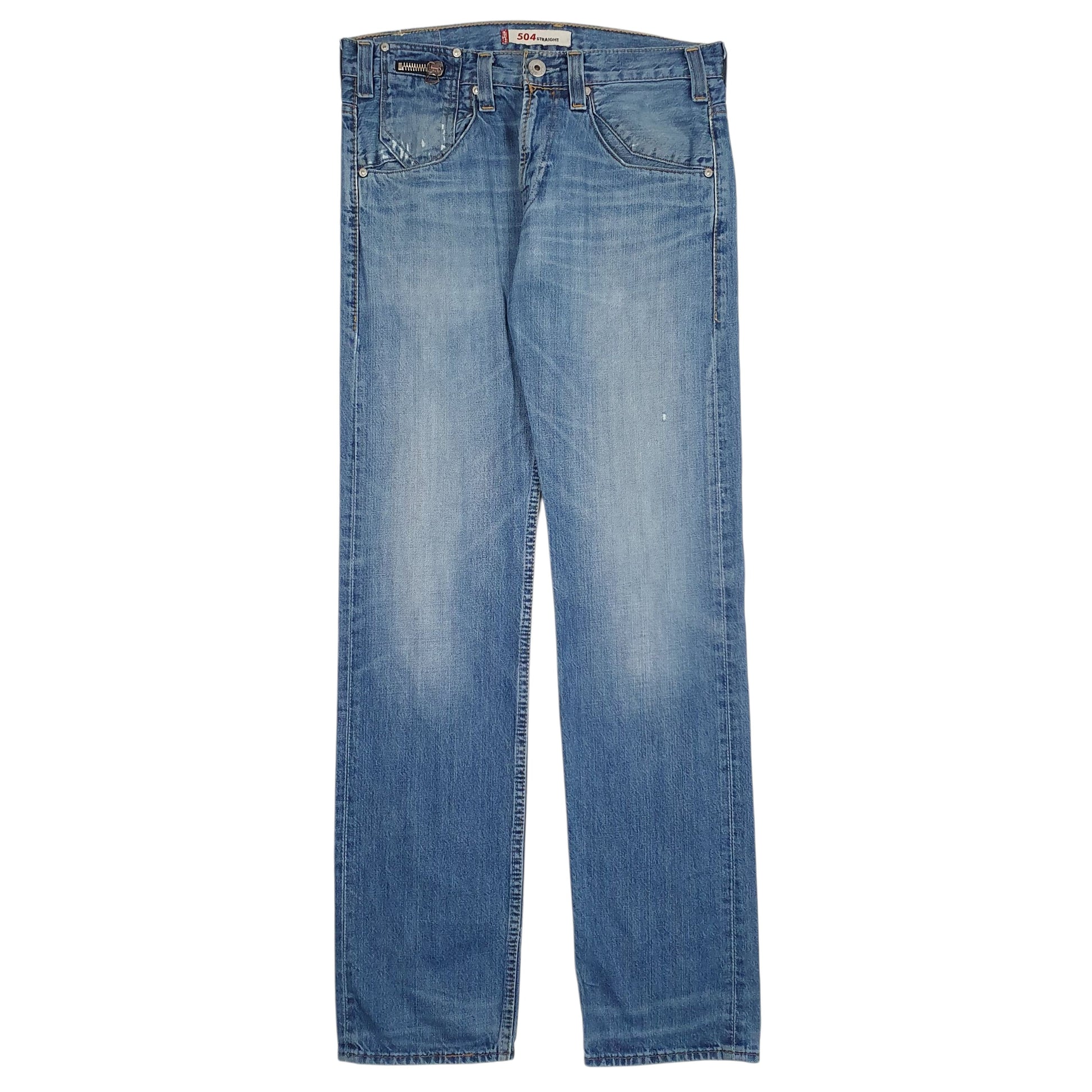 Mens Blue Levis Distressed 504 JeansW32 L34