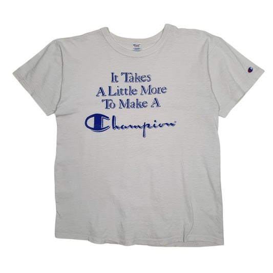 Mens White Champion Vintage 80s Made In USA Single Stitch Short Sleeve T Shirt