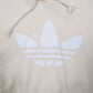 Womens Cream Adidas Crop Top Hoodie Jumper