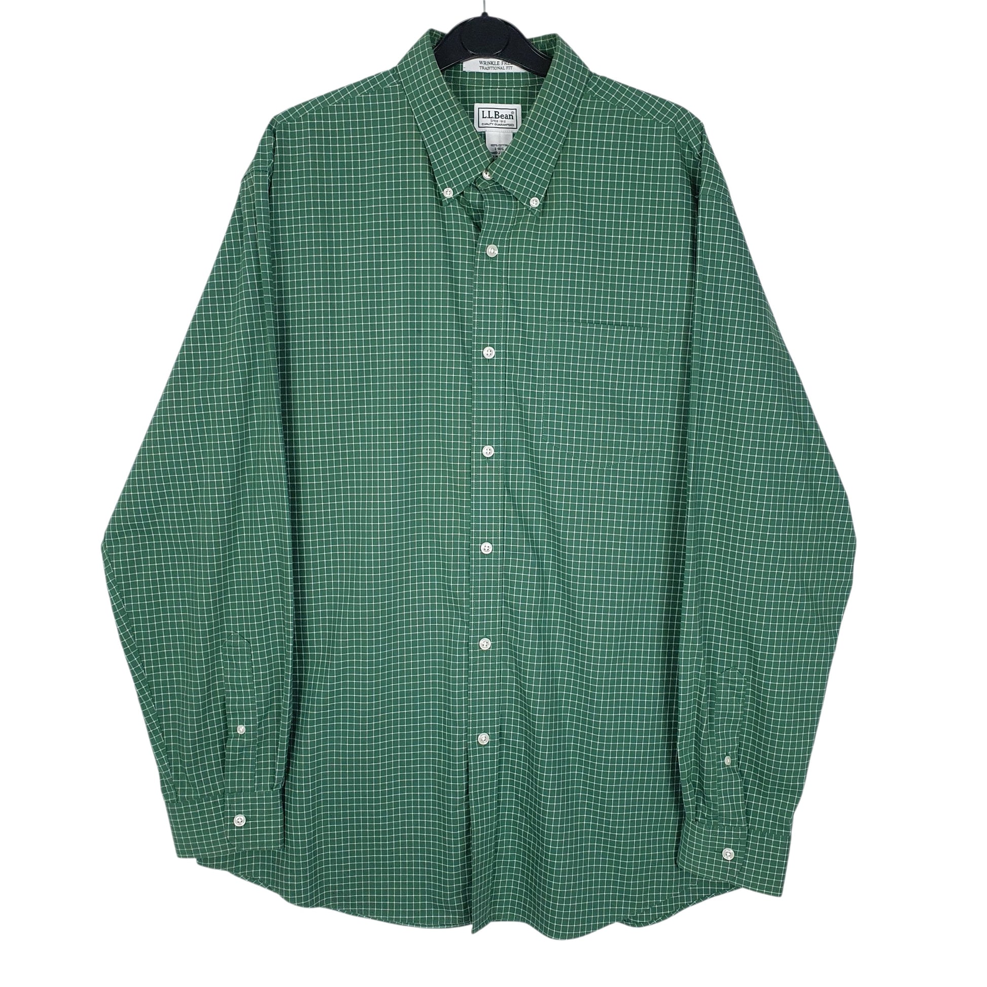 Mens Green L.L.Bean  Long Sleeve Shirt