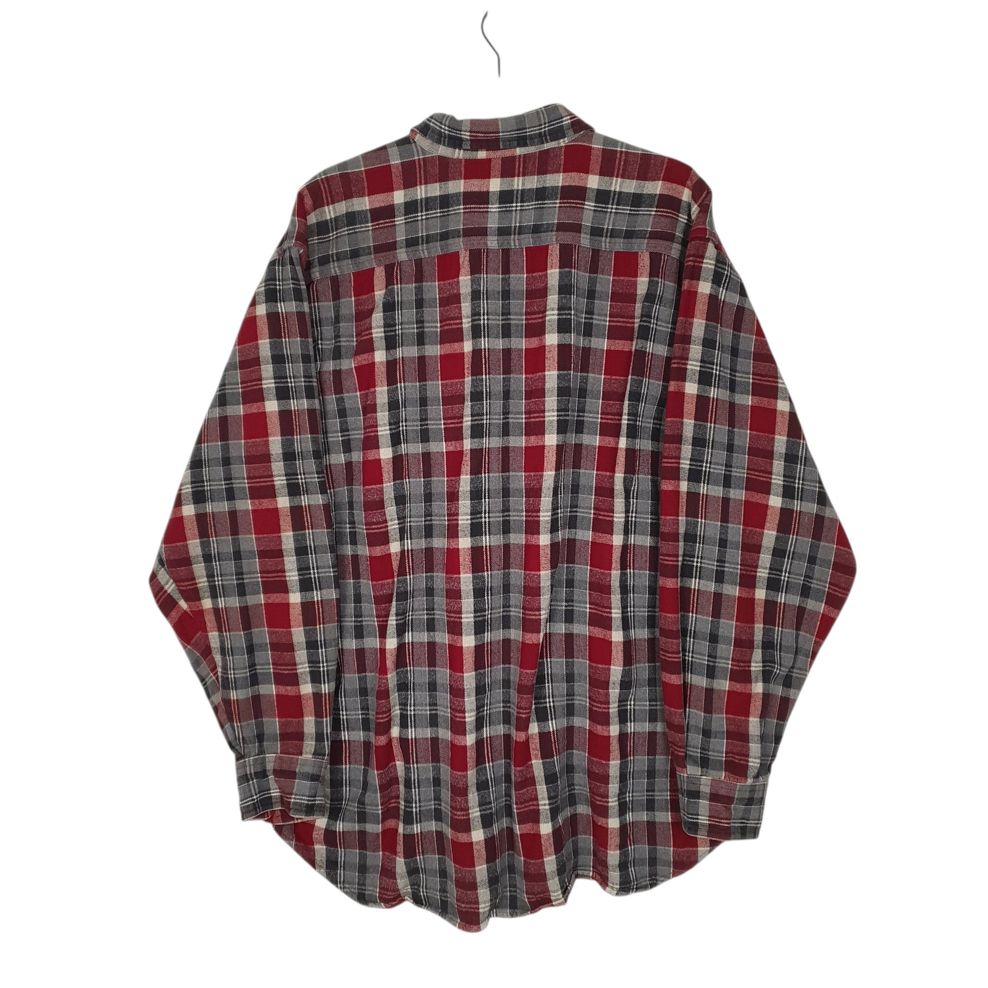 Mens Grey Woolrich Thick Flannel Plaid  Shirt