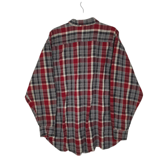 Mens Grey Woolrich Thick Flannel Plaid  Shirt