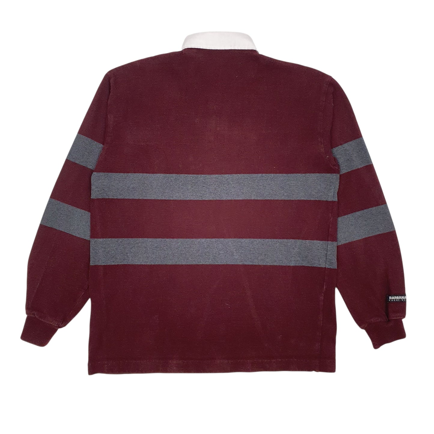 Mens Burgundy Barbarian Rugby Lightweight Crewneck Polo Shirt