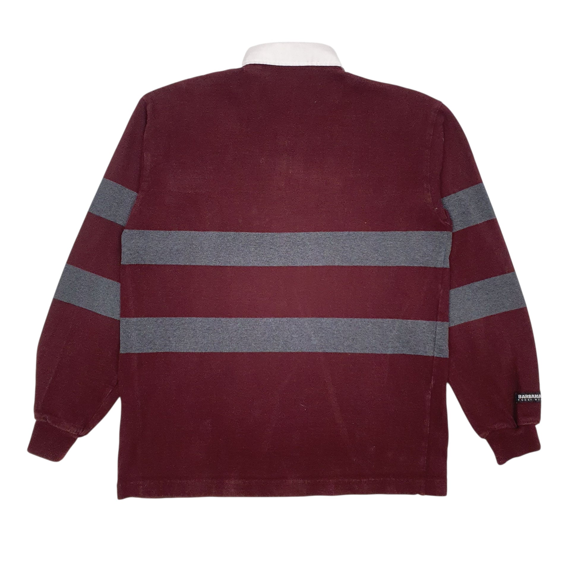 Mens Burgundy Barbarian Rugby Lightweight Crewneck Polo Shirt