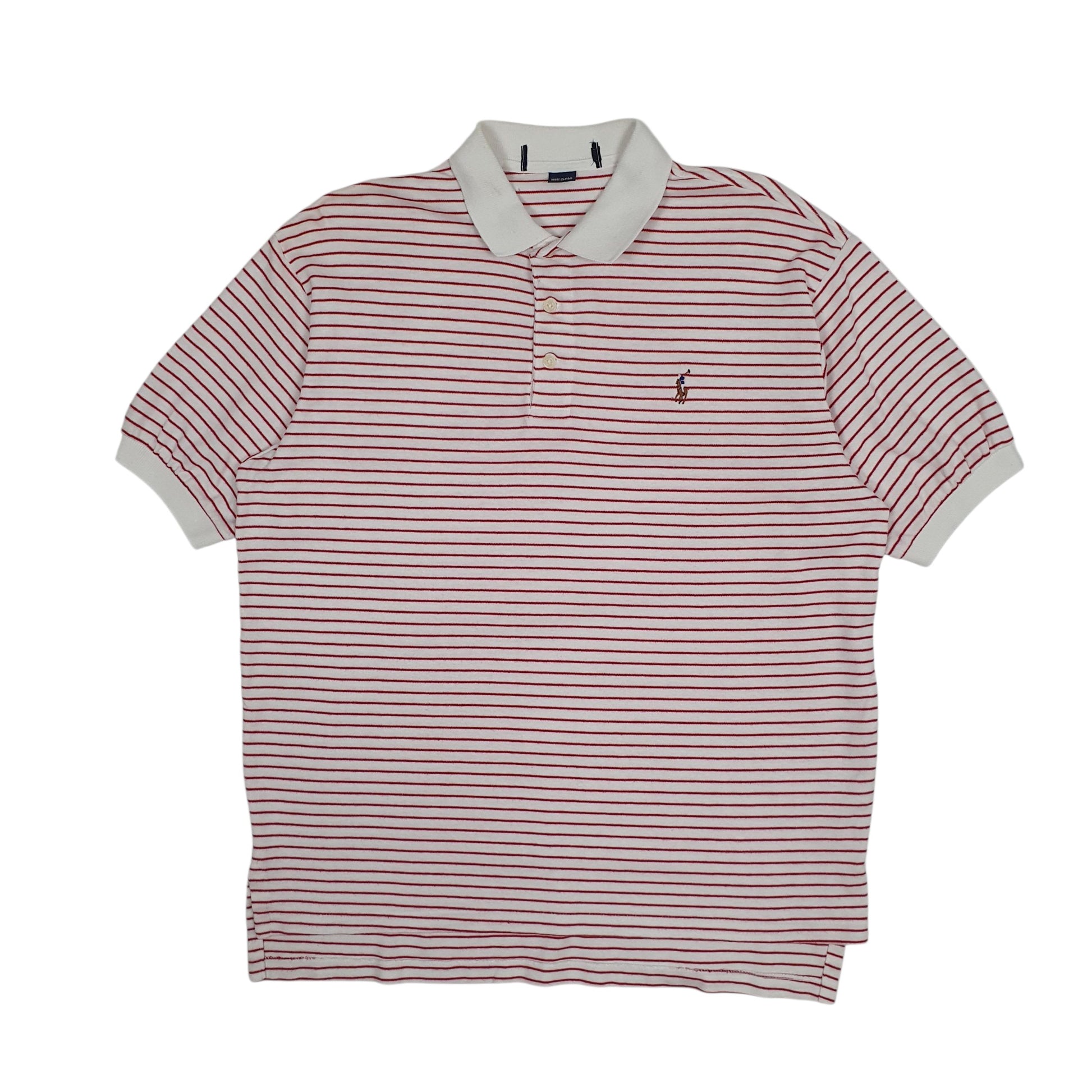 Mens Red Polo Ralph Lauren Vintage 90s Made In USA Short Sleeve Polo Shirt